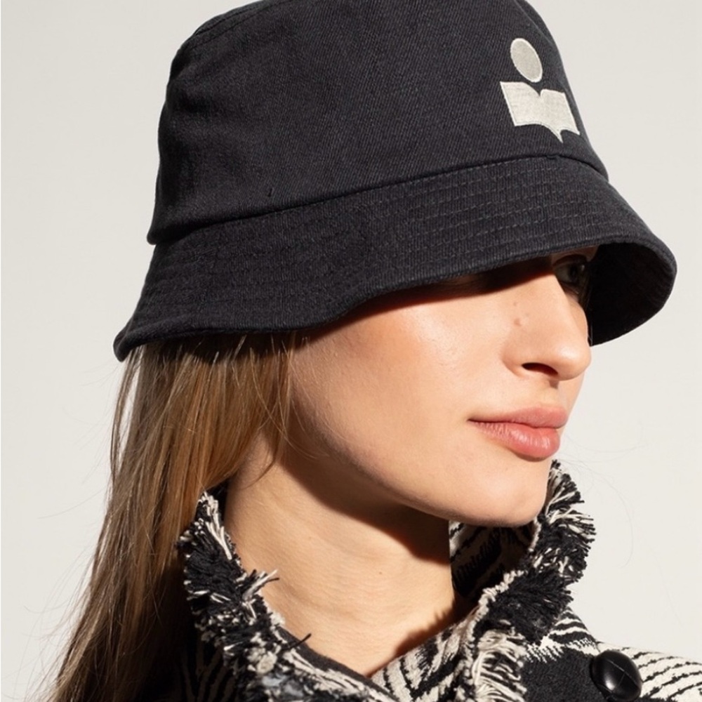 Isabel Marant Haley Bucket Hat With Logo Sz 57 (M) Dark Gray Beach Summer Casual